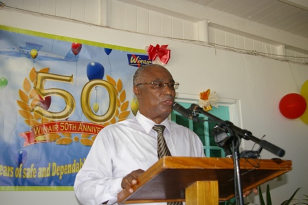 Premier of Nevis, Hon. Joseph Parry celebrating 50 years of WINAIR